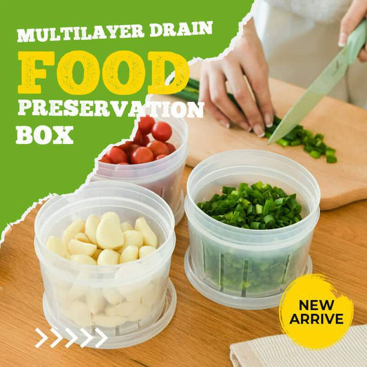 🥬 Drain & Store Prep Box | 2-in-1 Kitchen Organizer