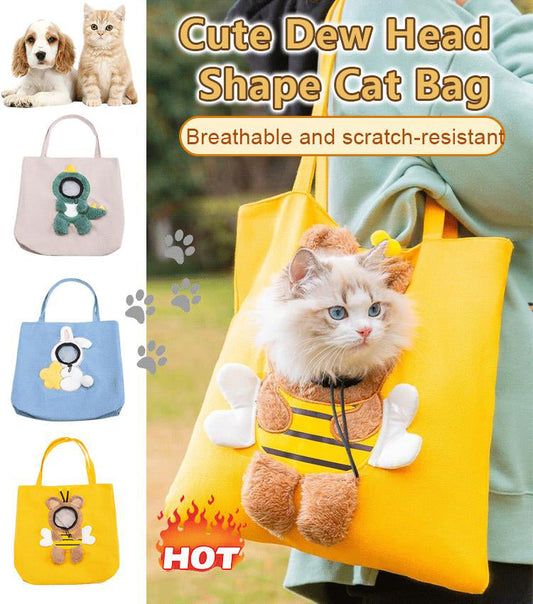 🐈Cute Dew Head Shape Cat Bag - Pets Carrier Bag👜