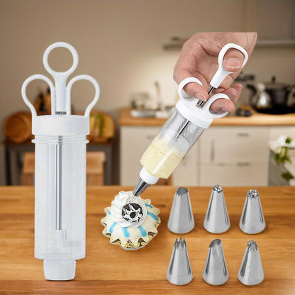 🍪 Stainless Steel Cookie Press & Cake Decorating Gun Kit
