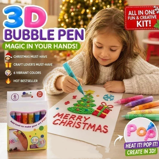 🔮Magic Pen – Draw 3D with one stroke!🎄DIY Bubble Popcorn Drawing Pens