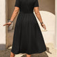 👗 LIMITED TIME 50% OFF! ✨ Plus Size V-Neck Ruched Short Sleeve Midi Dress with Flounce – A-Line Silhouette & Flowy Fabric 🌸
