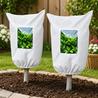 Plant Frost Protection Cover – Breathable Reusable Cover for Shrubs, Pots & Young Trees