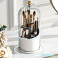Sliding Lid Toothbrush Holder - 360° Rotatable Bathroom Organizer with Dust Cover