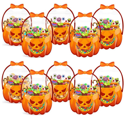 📢📢50% OFF !! 🎃👻Halloween Pumpkin Treat Bags | Resealable Zipper Prevents Candy Spills🍬