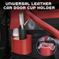 🧺Leather Car Door Cup Holder – Wide‑mouth opening, easy reach for drinks & phone. Clip‑on secure fit. PU leather, tough & stylish. 🛡️✨