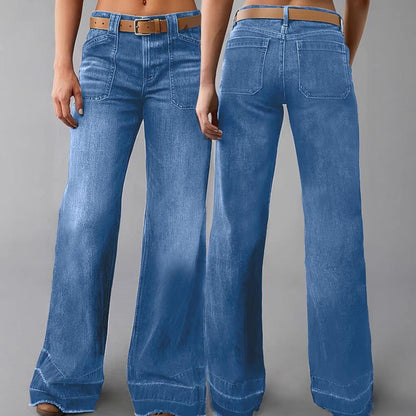 Women's Retro Flare Jeans with Pockets