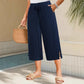 💐50% OFF✨Ribbed Wide-Leg Capri Pants – Elastic Waist for Daily Wear🌿