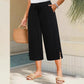 💐50% OFF✨Ribbed Wide-Leg Capri Pants – Elastic Waist for Daily Wear🌿