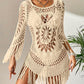 Bohemian Crochet Beach Cover-Up with Tassels