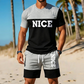Men's Color-Block Tee and Shorts Set