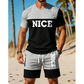 Men's Color-Block Tee and Shorts Set