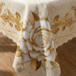🌹 50% OFF NOW! ✨ Waterproof Gold Rose Tablecloth – Embossed design, stain-resistant & elegant – Perfect for dining, parties & special occasions 🍽️