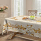 🌹 50% OFF NOW! ✨ Waterproof Gold Rose Tablecloth – Embossed design, stain-resistant & elegant – Perfect for dining, parties & special occasions 🍽️