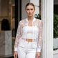 Women's Summer Floral Sheer Mesh Jacket