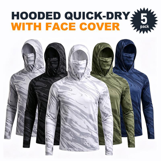Men's 5-Pack UV Protection Hooded Sun Shirts