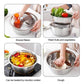 ⏱️🥬 Slice, Grate & Julienne in Minutes! Multi-Function Stainless Steel Vegetable Prep Bowl for Easy Cooking
