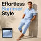 Men Summer Linen Set Loose Shirt and Cargo Shorts Two Piece Outfit