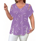 Women's Heart Print Cutout Lace-Up Top