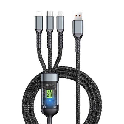 Buy 1 Get 1 Free! Buy 2 Get 3 Free! Transparent Luminous 3-in-1 Super Fast Charging Cable