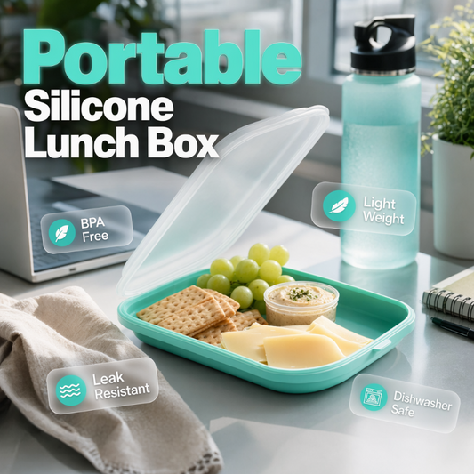 Portable Food Grade Silicone Lunch Box