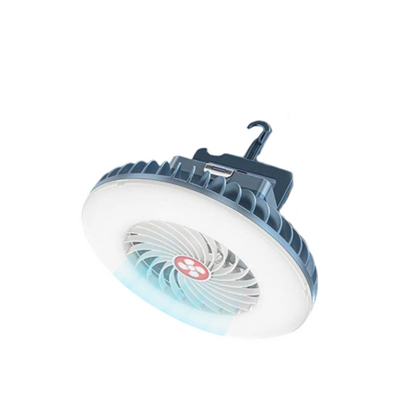 🏕️✨Portable Fan Light with 3 Speeds & LED Lantern