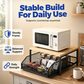 2-Tier Kitchen Microwave Stand with Slide-Out Storage Drawer