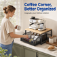 2-Tier Kitchen Microwave Stand with Slide-Out Storage Drawer