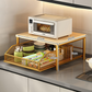2-Tier Kitchen Microwave Stand with Slide-Out Storage Drawer