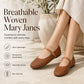 Women's Woven Ballet Flats Hollow Out Breathable Mary Jane Shoes