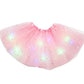 LED Light Up Sequin Tutu Skirt Star Mesh Princess Skirt for Girls and Adults
