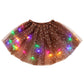 LED Light Up Sequin Tutu Skirt Star Mesh Princess Skirt for Girls and Adults