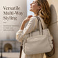 Casual Canvas Tote Bag with Pleated Side Pockets for Women