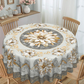 Elegant Waterproof Embossed Floral Tablecloth