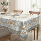 Elegant Waterproof Embossed Floral Tablecloth