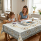 Elegant Waterproof Embossed Floral Tablecloth
