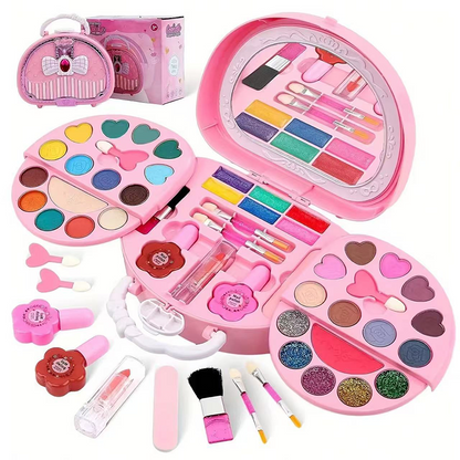 Kids Washable Makeup Toy Set with Portable Pink Handbag
