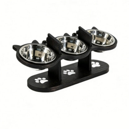 Anti-Slip Elevated 3-Bowl Pet Feeder