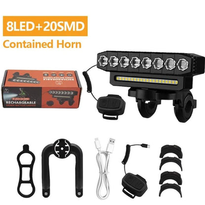 Rechargeable 28-LED Bicycle Headlight with Horn