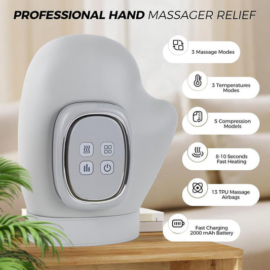 💆Soothe Tired Hands & Wrists – Air Compression Massager with 3 Modes, 5 Intensities & Auto Timer.