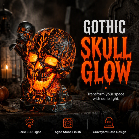 🎃Halloween Resin Skull Lamp Glowing Tabletop Ornament