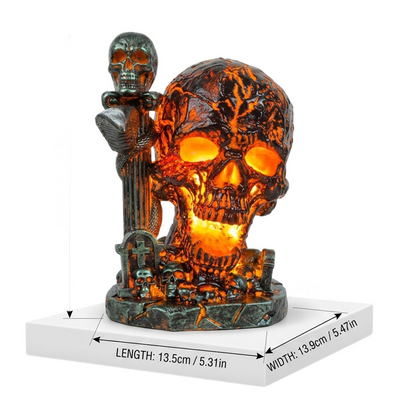 🎃Halloween Resin Skull Lamp Glowing Tabletop Ornament