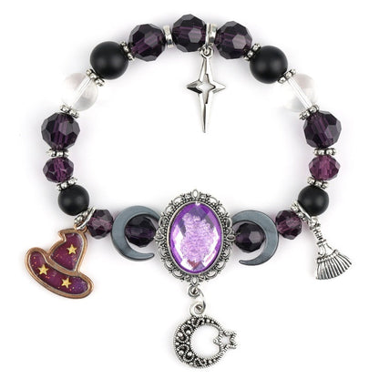 🔮Gothic Purple Rhinestone Halloween Bracelet