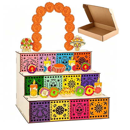 Day of the Dead Wooden 3-Tier sacrifice Display