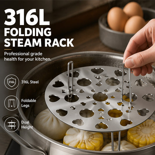 Foldable Stainless Steel Egg Steaming Rack for Pots