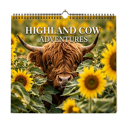 📅2027 Highland Cow Wall Calendar