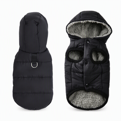 Hooded Dog Coat – Fleece‑lined, windproof & built‑in harness🐾