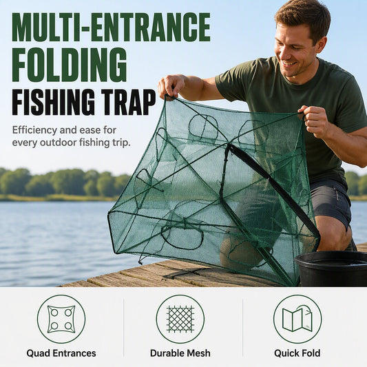🎣Collapsible Fishing Trap Net with Multi Entrances