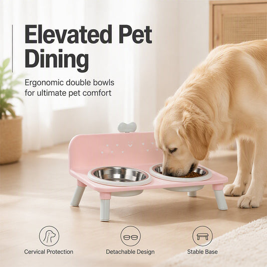 🥣Elevated Detachable Pet Double Bowls🐾