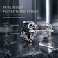 Silver Tone Gothic Vine Pattern Round Stud Earrings with Black Cubic Zirconia