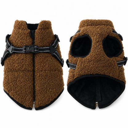 🐕Warm Winter Dog Coat with Reflective Strips and Harness for Small and Medium Dogs